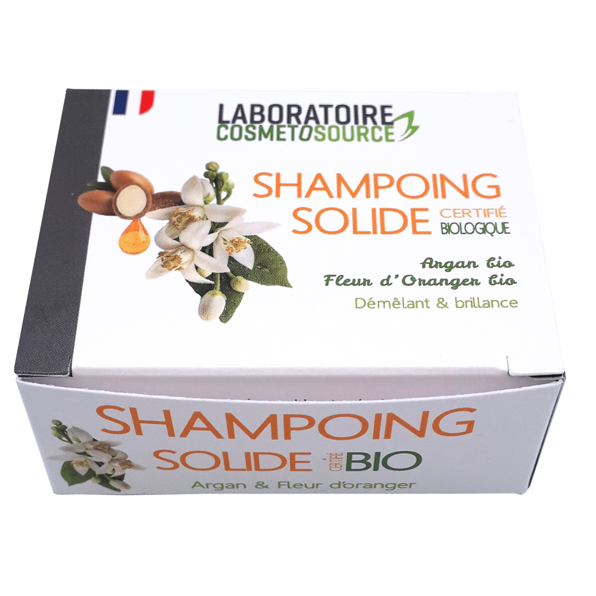 Cosmetosource Shampoing solide Argan Fleur d'Oranger