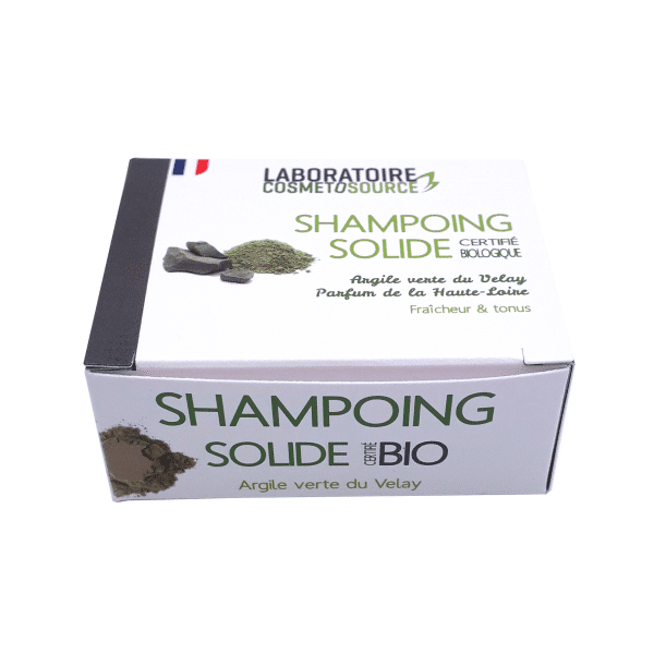 Cosmetosource Shampoing solide Argile verte Velay & Parfum Haute-Loire