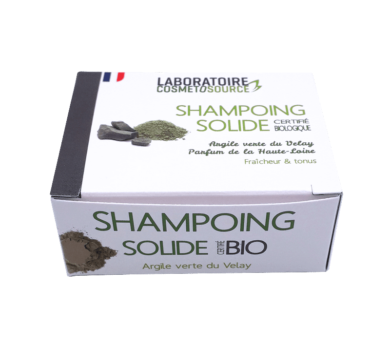 Cosmetosource Shampoing solide Argile verte du Velay