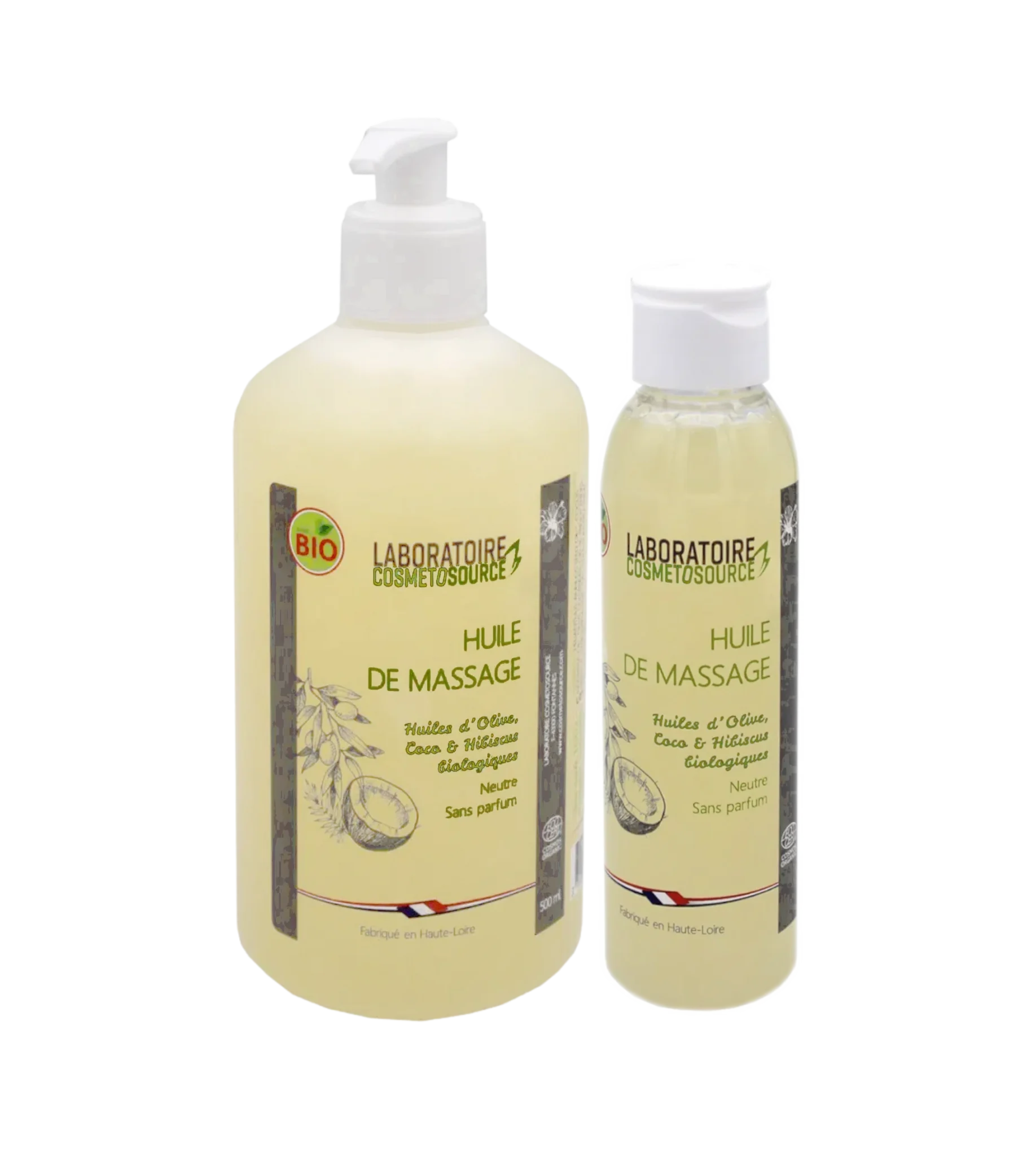 Huile massage neutre Cosmetosource 125ml/500ml - Cosmetosource